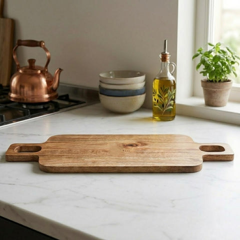 PRITI Acacia Wood Chopping Board with Double Handle
