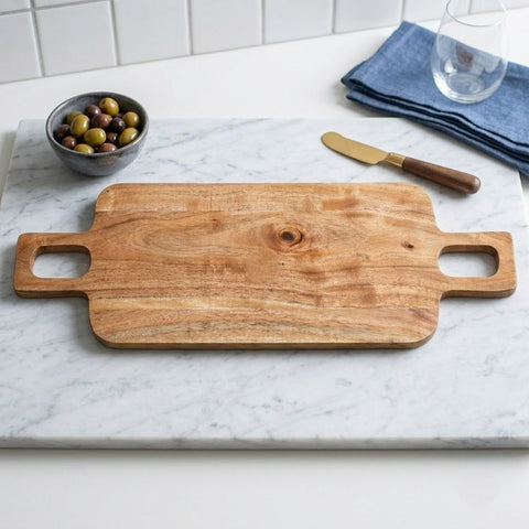 PRITI Acacia Wood Chopping Board with Double Handle