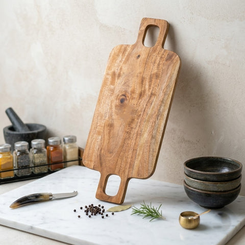 PRITI Acacia Wood Chopping Board with Double Handle