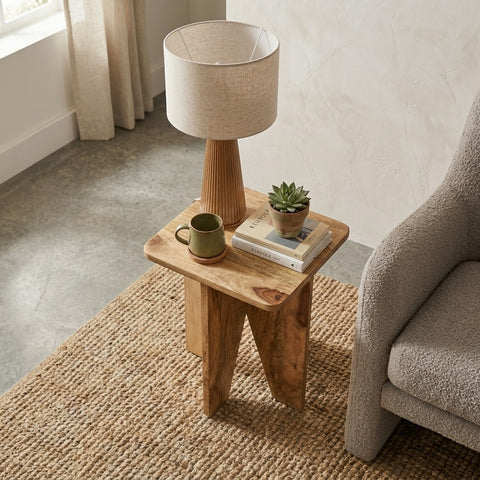 PRITI Solid Mango Wood Side Table for Living Room