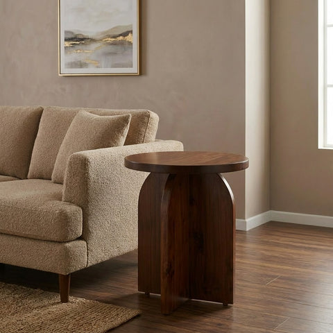PRITI Modern Round Wooden Side Table