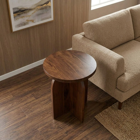 PRITI Modern Round Wooden Side Table