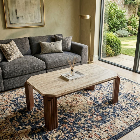 PRITI Travertine Coffee Table