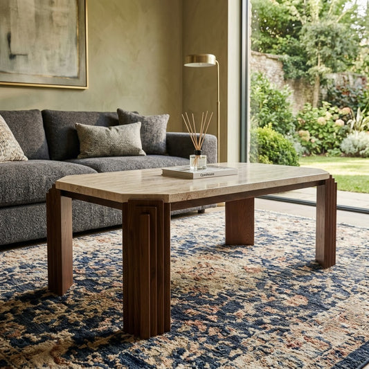 PRITI Travertine Coffee Table