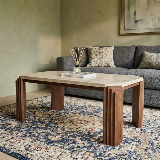PRITI Travertine Coffee Table