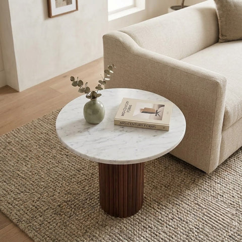 PRITI Bianco Venus Marble Side Table