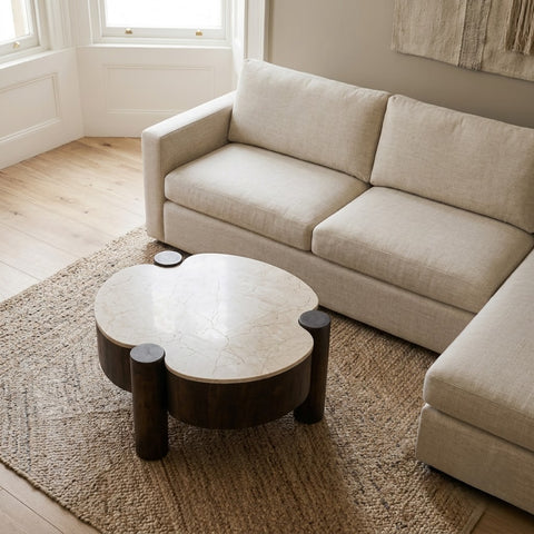 PRITI Modern Wooden Coffee Table for Living Room