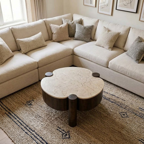 PRITI Modern Wooden Coffee Table for Living Room