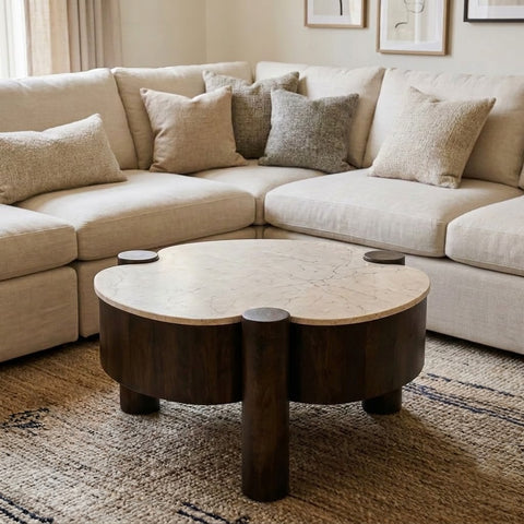 PRITI Modern Wooden Coffee Table for Living Room