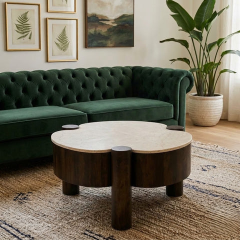 PRITI Modern Wooden Coffee Table for Living Room