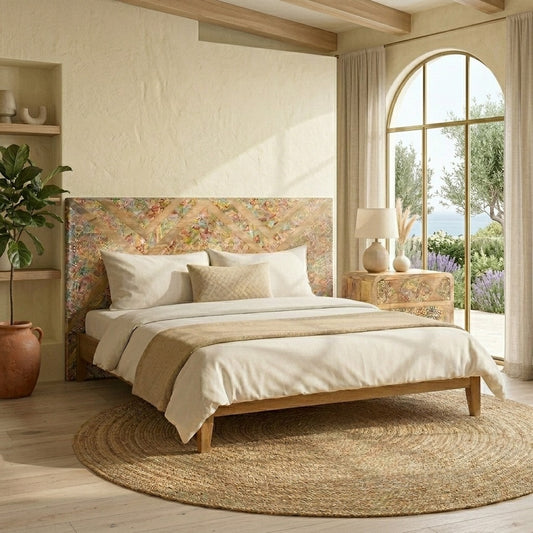 Handcrafted Mango Wood Ethnic Headboard-19