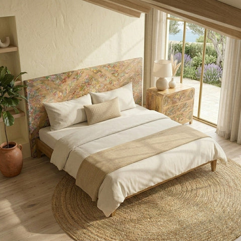 Handcrafted Mango Wood Ethnic Headboard-19