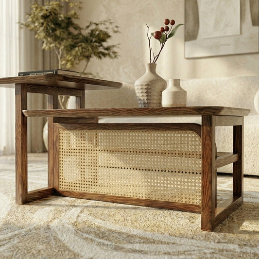 PRITI Solid Wood Coffee Table | Wooden Coffee Table for Living Room