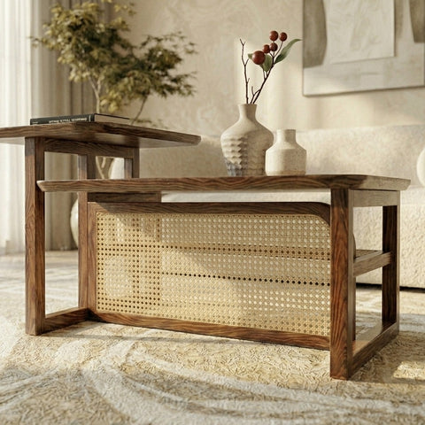 PRITI Solid Wood Coffee Table | Wooden Coffee Table for Living Room