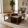PRITI Cane and Solid Wood Coffee Table | Wooden Coffee Table for Living Room
