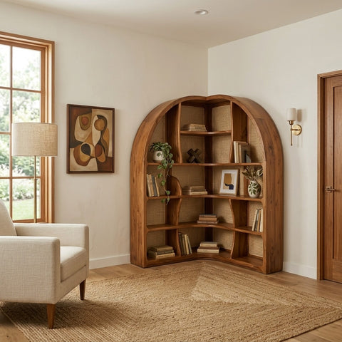 PRITI Sheesham Wood Ladder Book Shelf (Honey Finish)