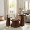 PRITI Brown Mango Wood Round Coffee Table Set of 3