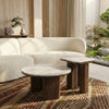 PRITI White Marble Top Wooden Coffee Table Set of 2