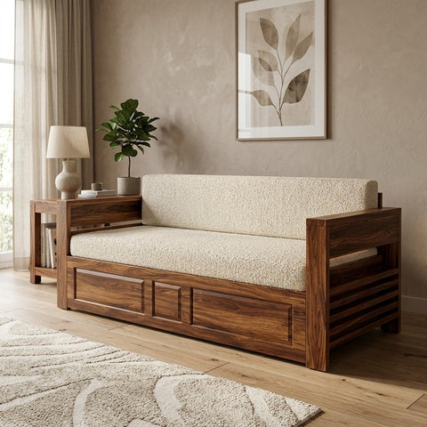 PRITI Sofa Bed with Storage | Three Seater Sofa Cum Queen Bed – 72