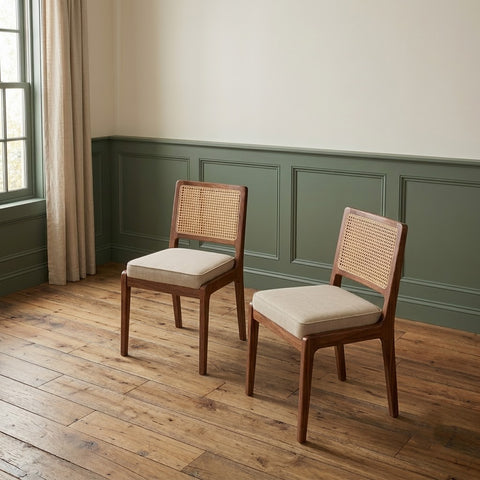 PRITI Sheesham Wood Dining Chairs - Set of 2 (Honey Finish)