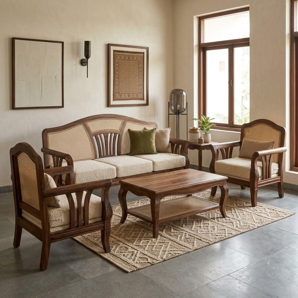 PRITI Dark Walnut Sheesham sofa for living room