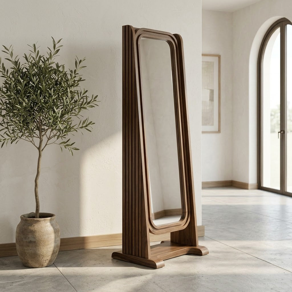 PRITI Solid Wood Full Length Mirror for Modern Interiors