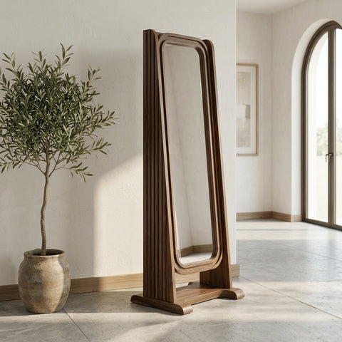 PRITI Solid Wood Full Length Mirror for Modern Interiors
