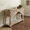 White wash wooden console table for living room and entryway