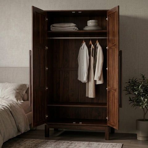 Wooden Cupboard for Clothes | Solid Sheesham Wardrobe