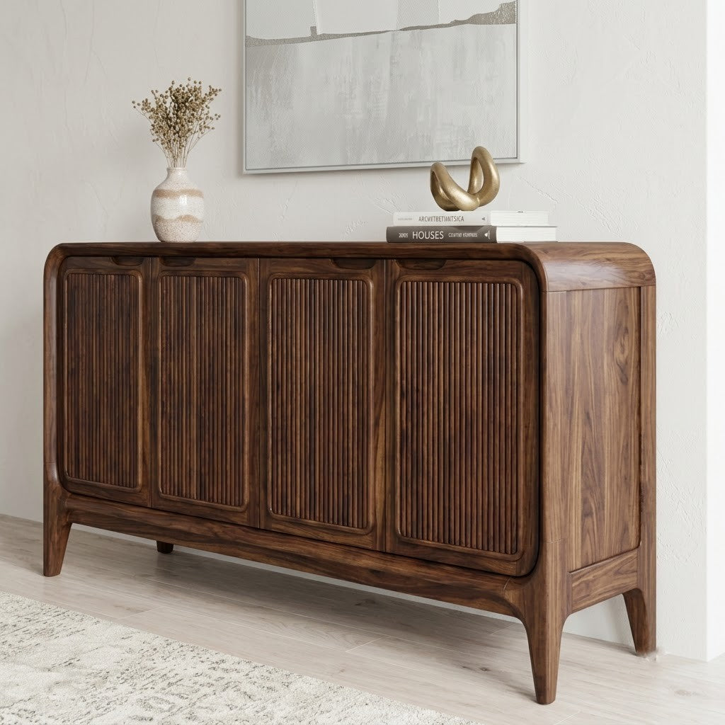 Wooden Storage Cabinet with Tapered Legs 