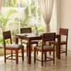 PRITI Sheesham Wood 4 Seater Dining Set in Walnut Finish
