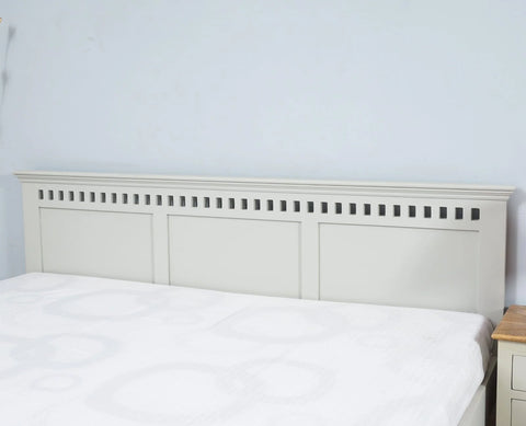 PRITI Solid Wood Queen Size Bed - Milky White