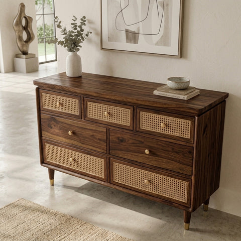 PRITI Solid Sheesham Wood Chest Of Drawers for Living Room | Bedroom