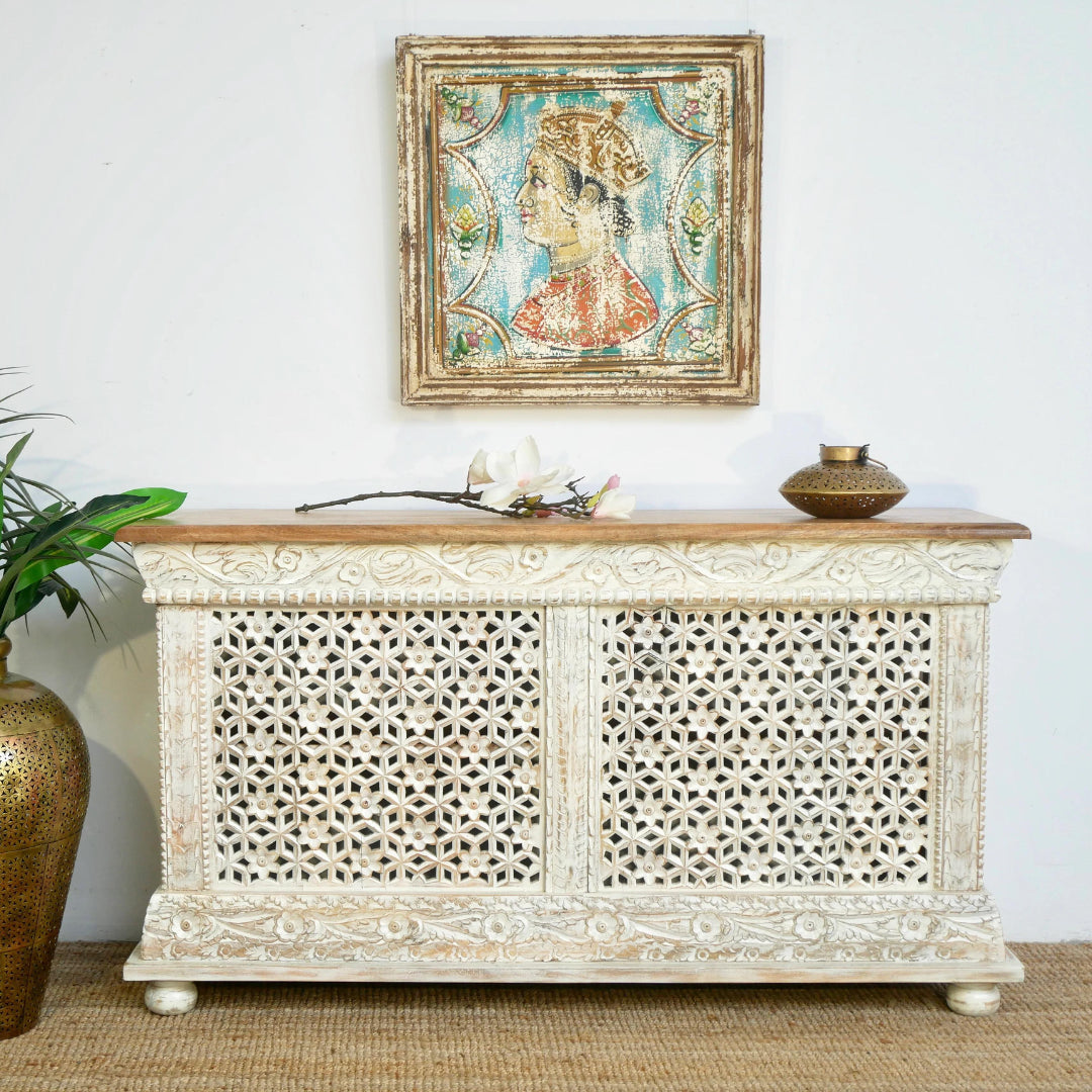 Riksha Carved Console Table