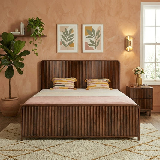 PRITI Solid Wood Storage Bed