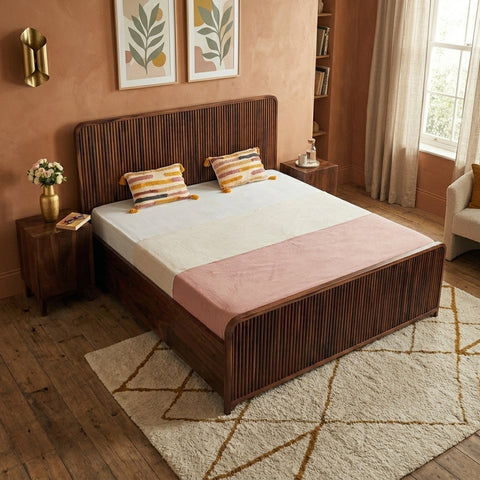 PRITI Solid Wood Storage Bed