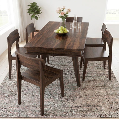 PRITI : Pasig Modern Rustic Solid Wood Dining Table and 6 Chair Set