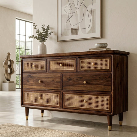 PRITI Solid Sheesham Wood Chest Of Drawers for Living Room | Bedroom