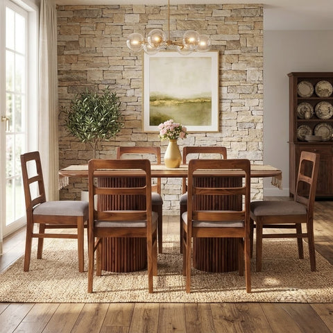 PRITI Solid Wood Dining Table Set