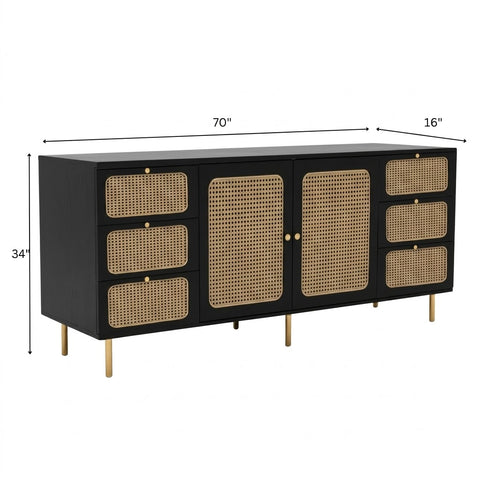 PRITI Wooden 70" Crockery Cabinet