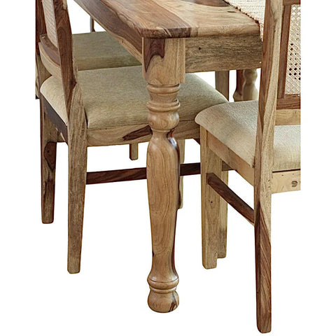 PRITI Round Leg Dining Table With Cane Weave Chairs