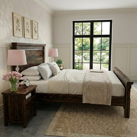 Nantes Solid Wood King Size Bed