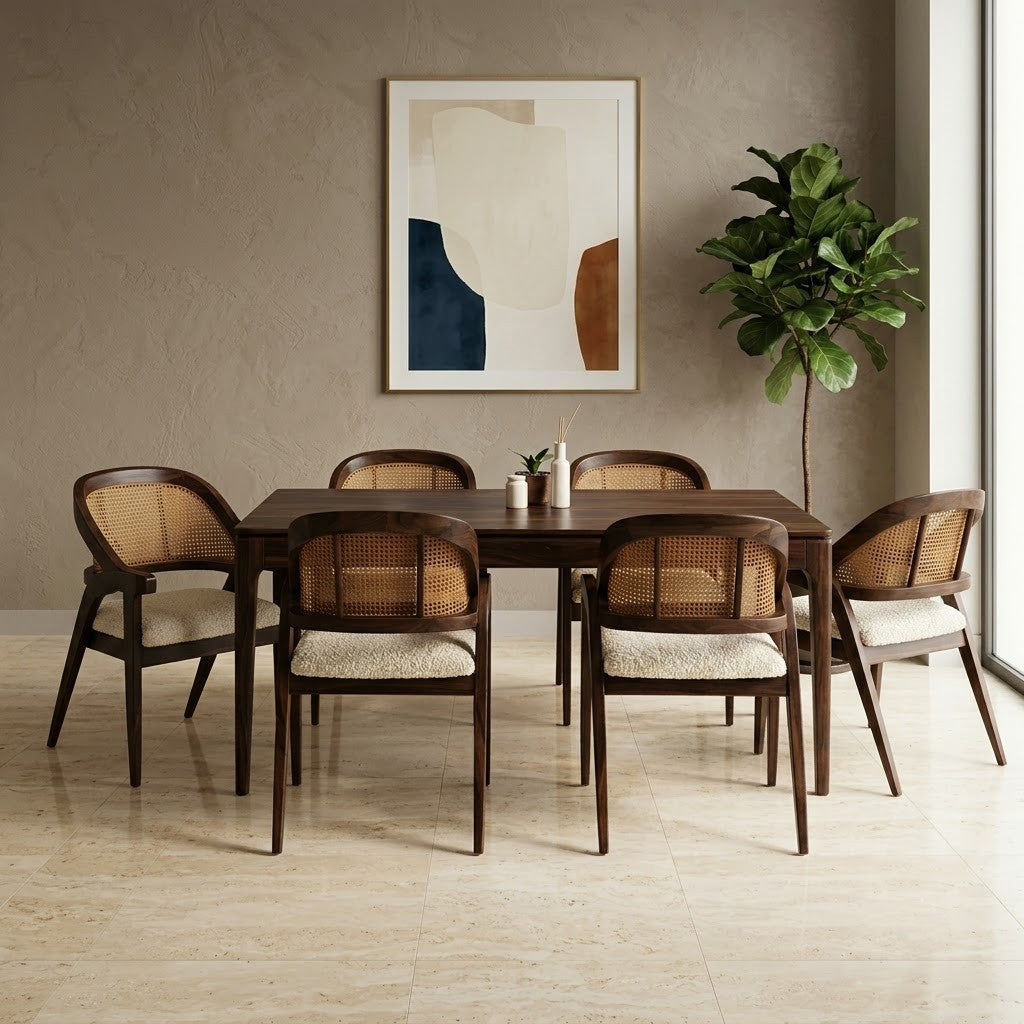 olid Sheesham Wood Dining Table Set