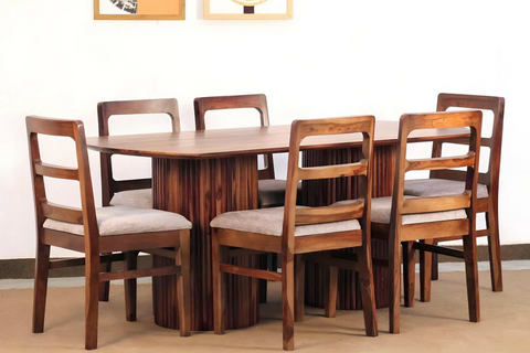 PRITI Solid Wood Dining Table Set
