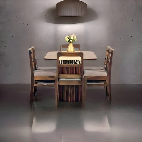 PRITI Solid Wood Dining Table Set