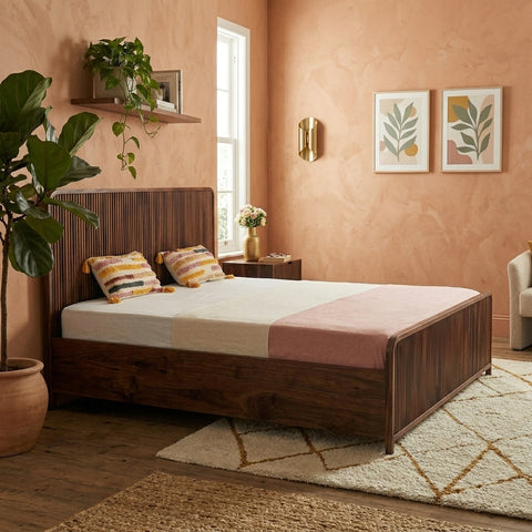 PRITI Solid Wood Storage Bed