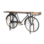 Bicycle Console Table Wood And Metal - Image 2