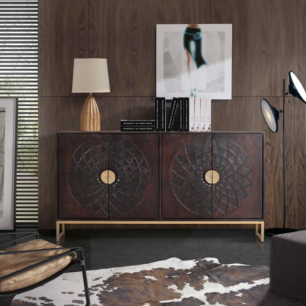 Kinshasa Solid Wood Sideboard With 4 Door