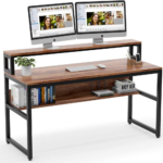 Study Workstation with Open Bookshelf for Home Office - Image 2