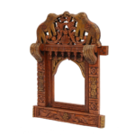 Hand Carved Solid Wood Jharokha Wall Decor - Image 3